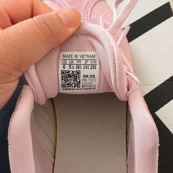 adidas Pink Suede Platform Sneakers with Gum Sole - Picture 6 of 7